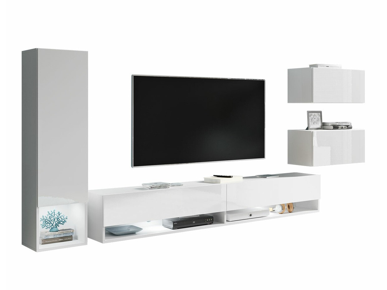 Living room set Sarasota 124 (White + Glossy white)