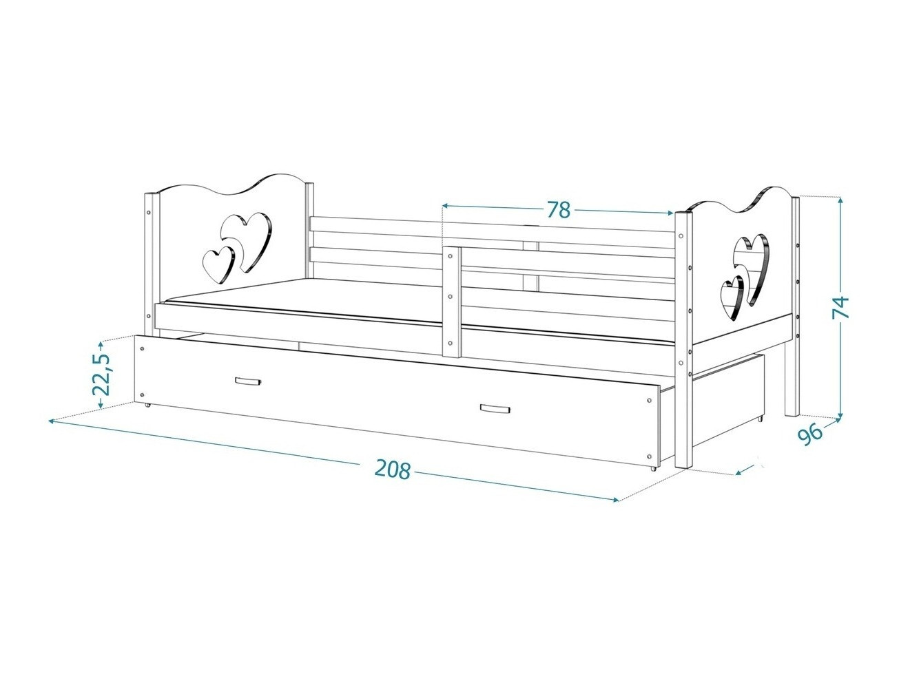 Bed Aurora 164 (Pine)