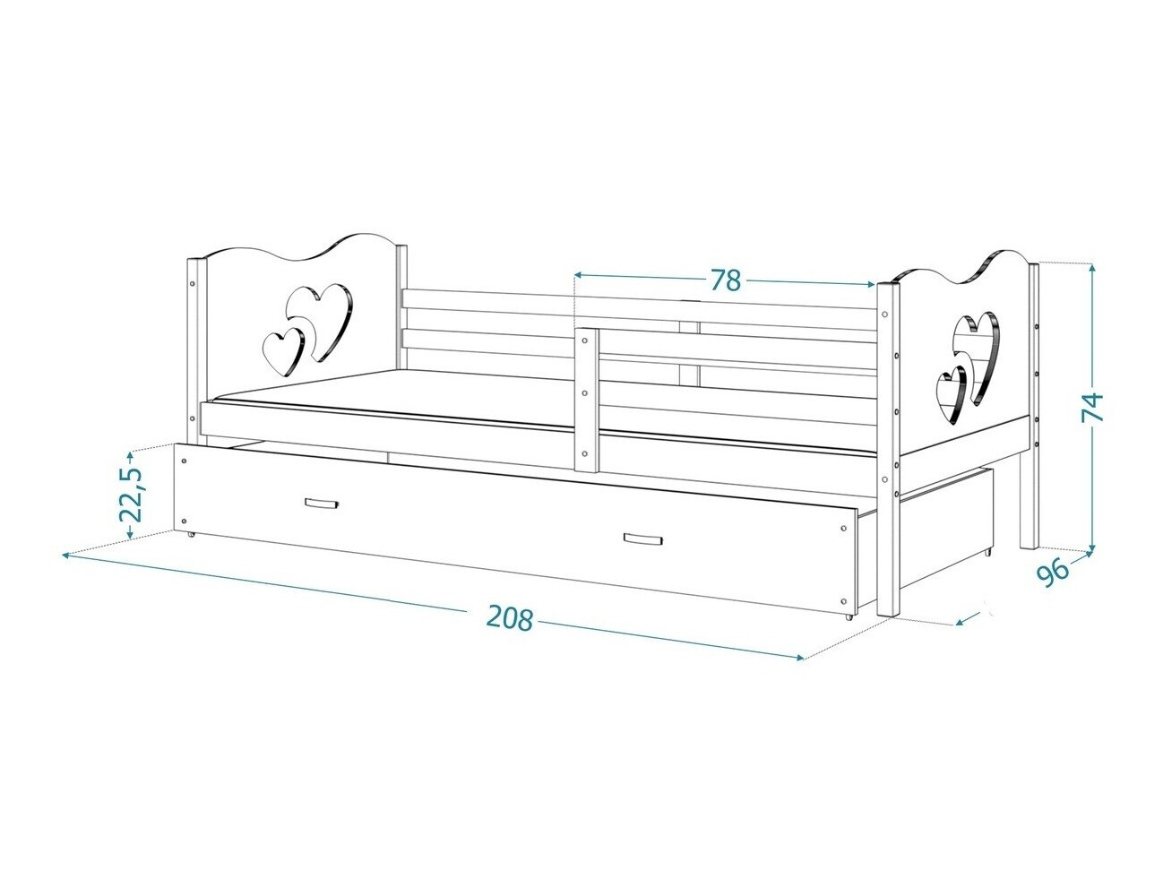 Bed Aurora 164 (White)