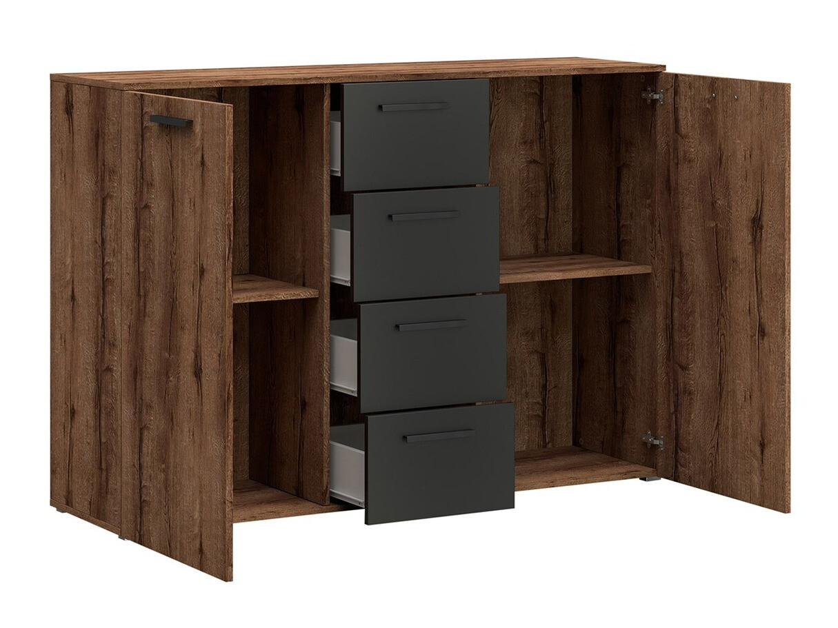 Chest of drawers Levruvu 108 (Monastery oak + Black)