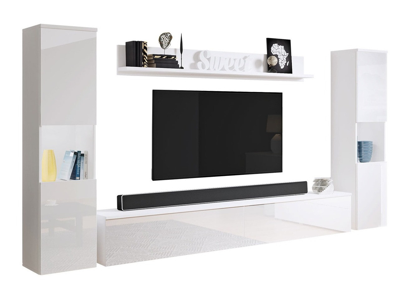 Living room set Sarasota 131 (White + Glossy white)