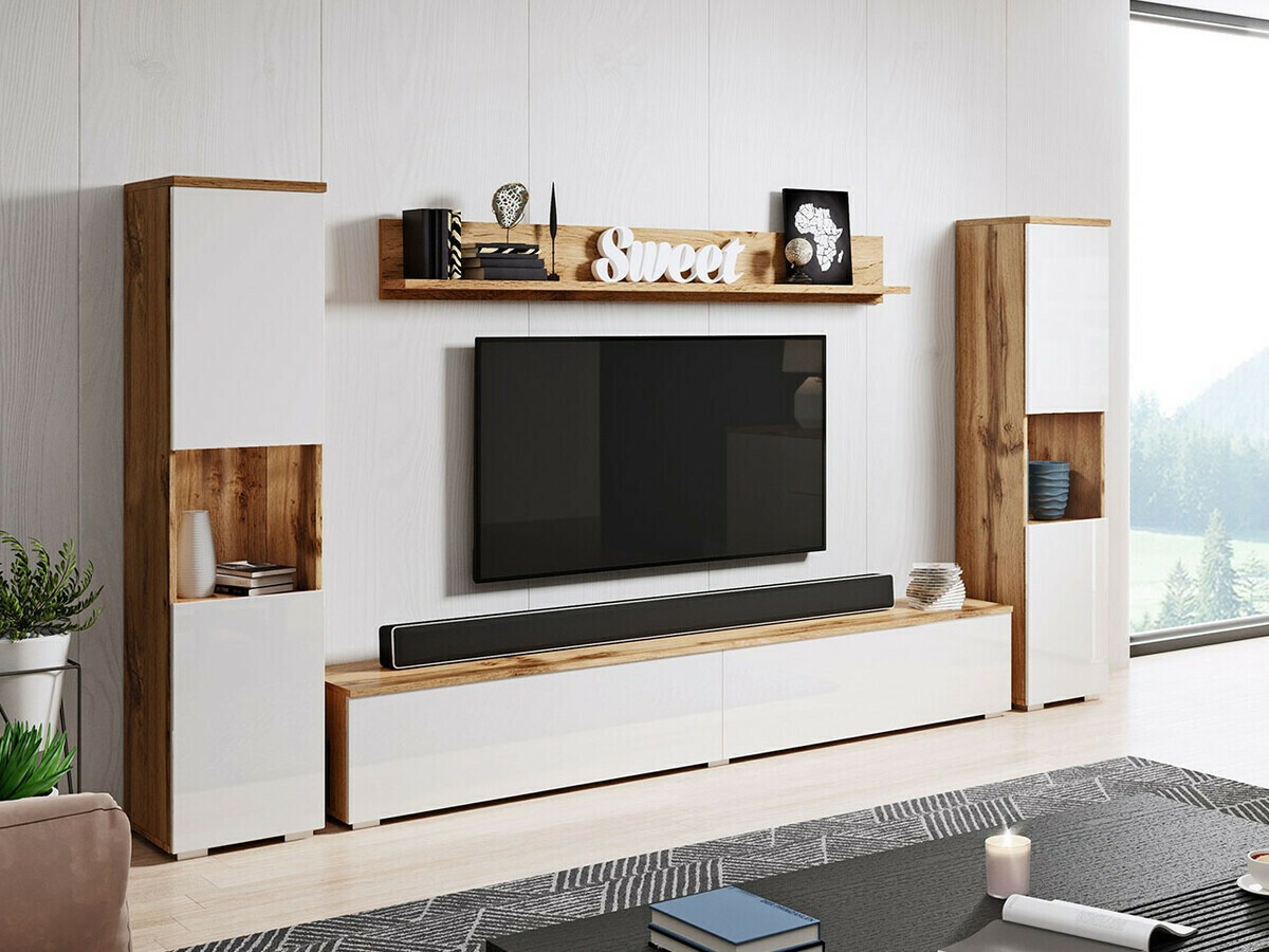 Living room set Sarasota 131 (Wotan Oak + Glossy white)
