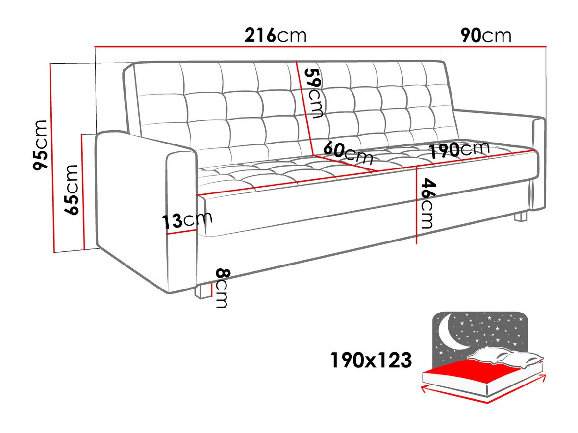 Sofa bed Decatur 105 (Amor Velvet 4311)