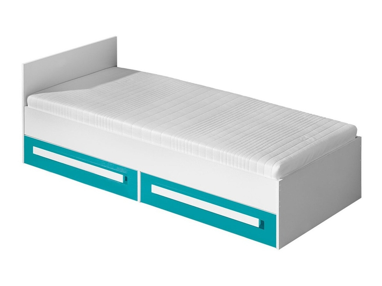 Bed Merevari 102 (White + Glossy Turquoise)