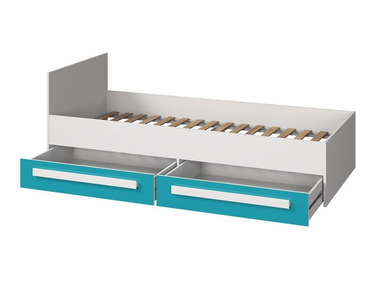 Bed Merevari 102 (White + Glossy Turquoise)