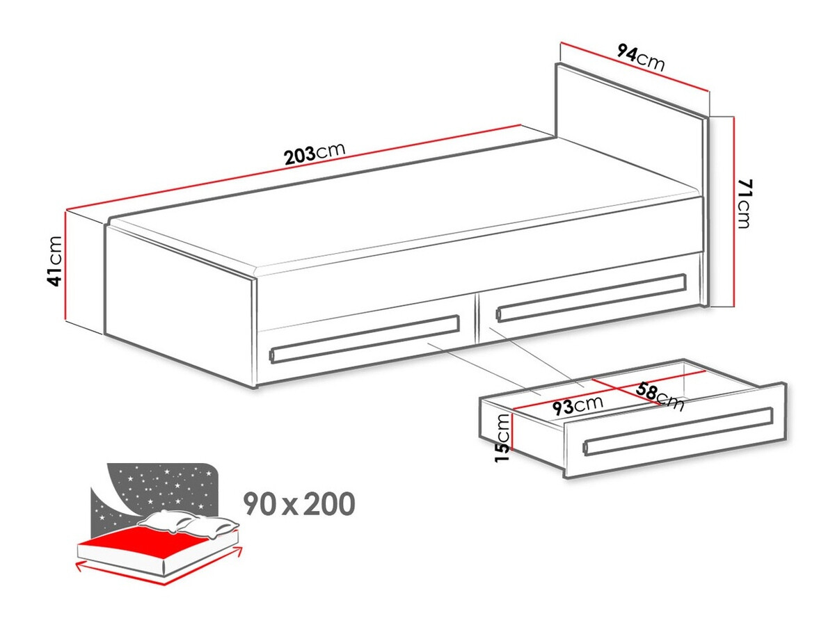 Bed Merevari 102 (White + Glossy Turquoise)