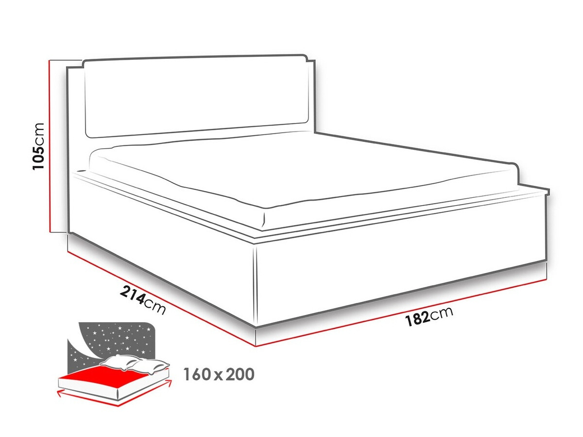 Bed Fivelbo 105 (Monastery oak + Soft Pik 011)