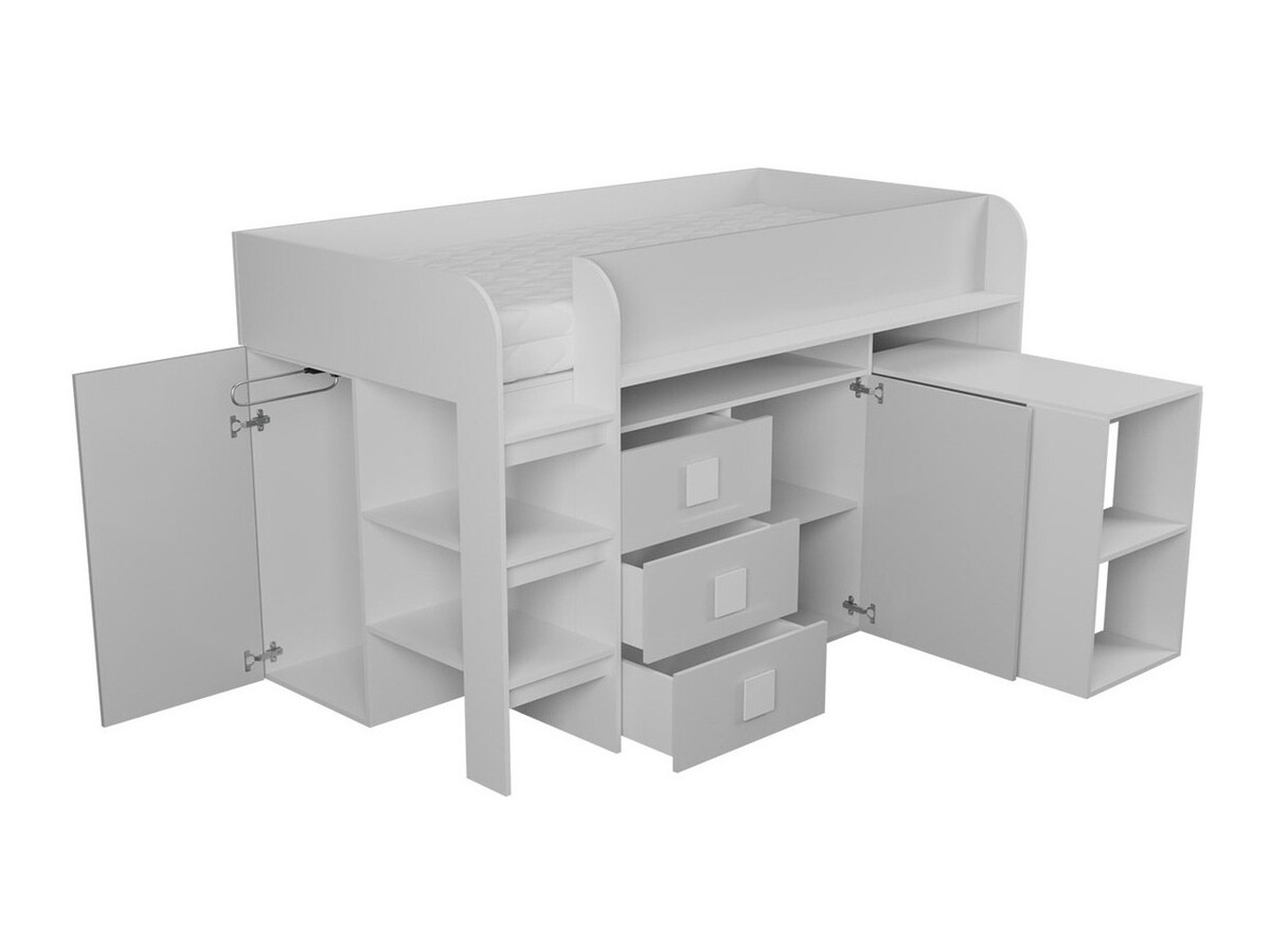 Bed Hartford 190 (White + Glossy white)