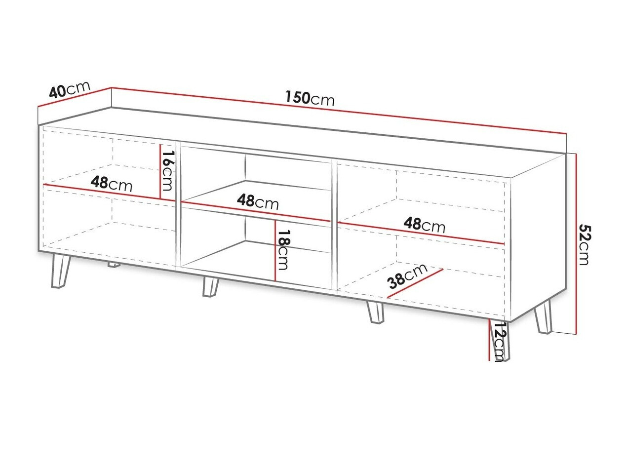 TV stand Dicto (White + Black)