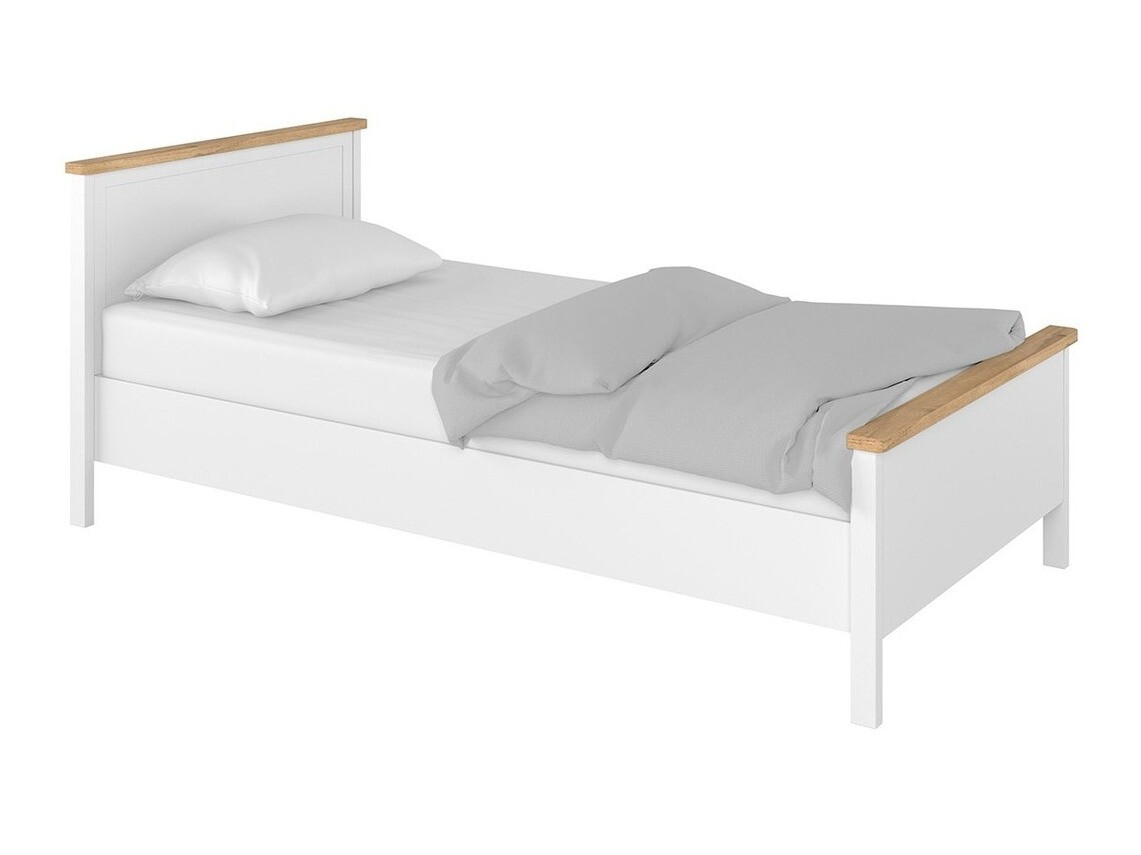 Bed Romelbo 148 (White + Oak)