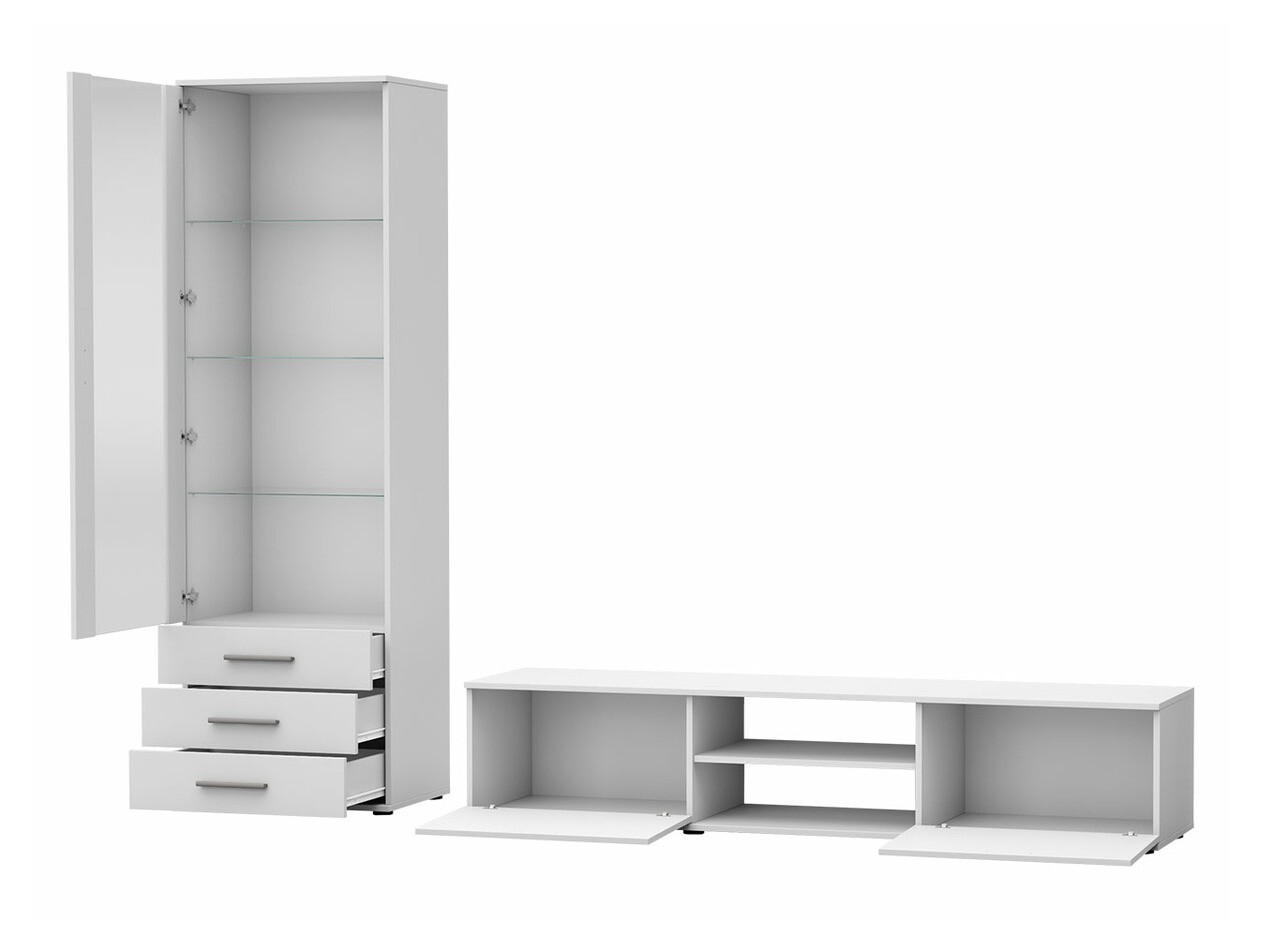 Living room set Tornola 107 (White + Glossy white)