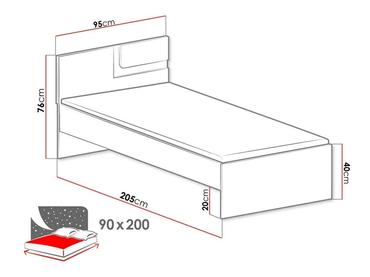 Bed Aviseve 103 (Anthracite + White)
