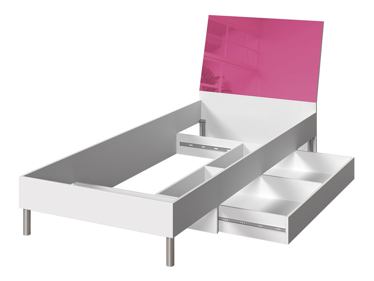 Bed Campus (White + Gloss grey)
