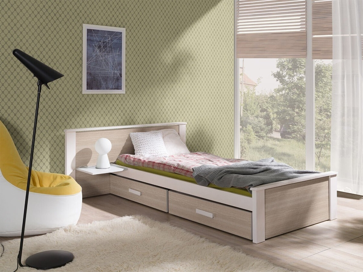 Bed Henderson 118 (White + Sonoma oak)