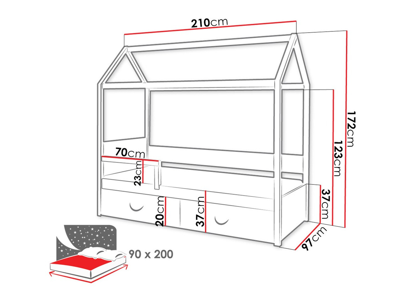Bed Henderson 132 (White)