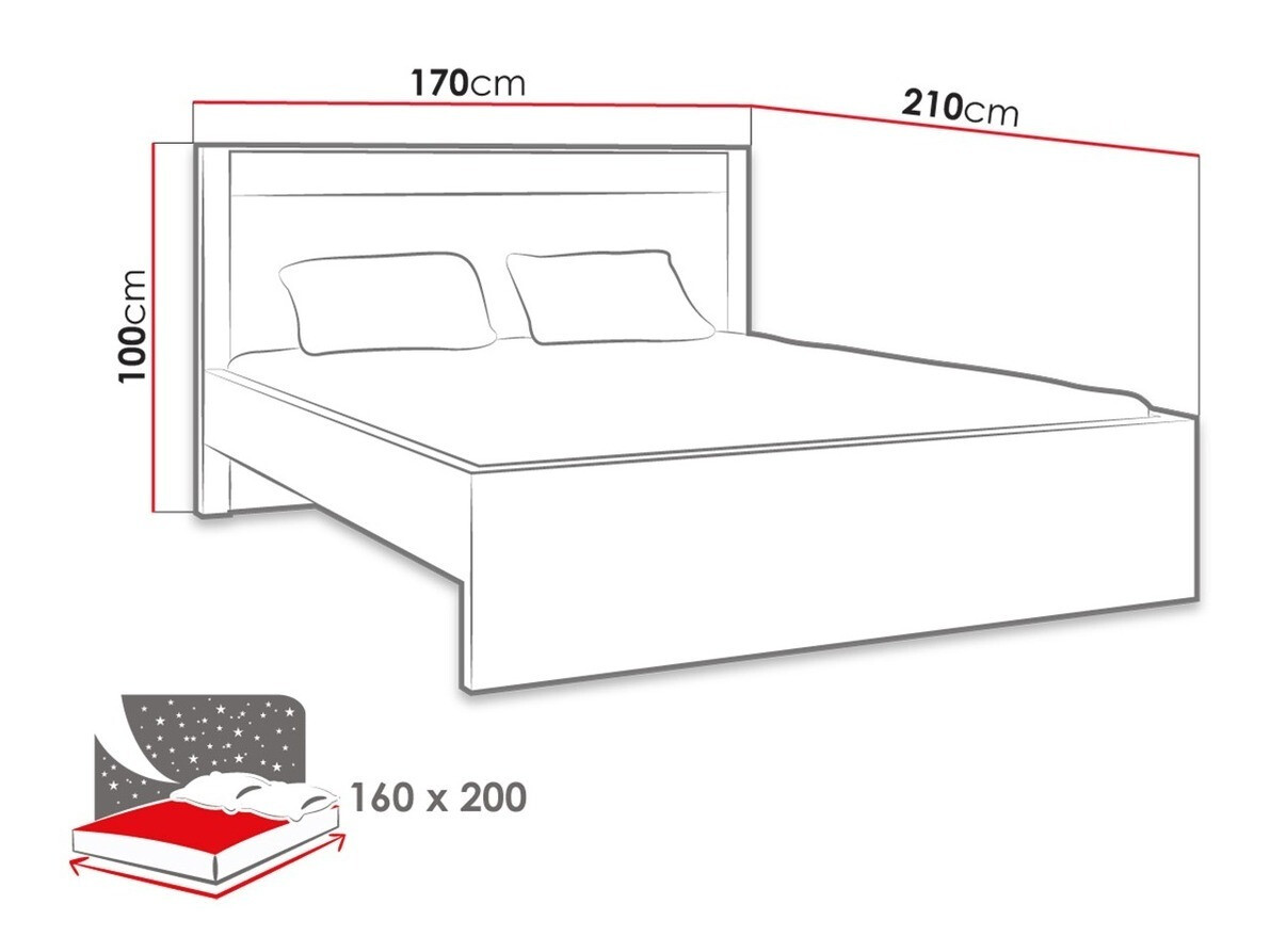 Bed Serfeno 117 (Craft white)