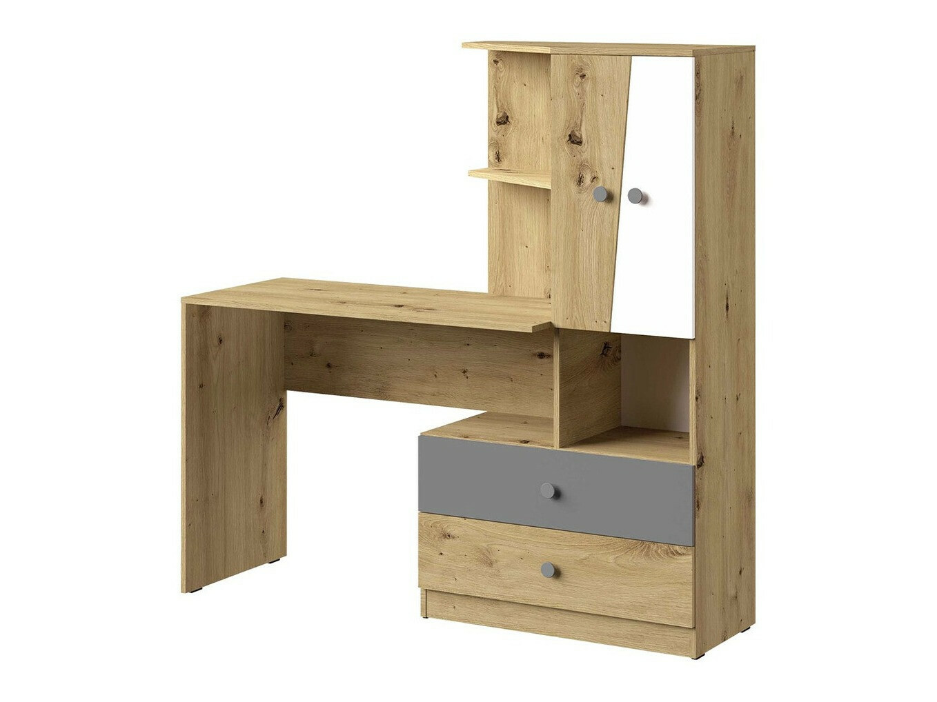 Desk Almira 110 (Artisan oak + White + Grey)