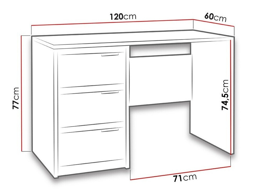 Desk Fivelbo 100 (Monastery oak + Glossy black)