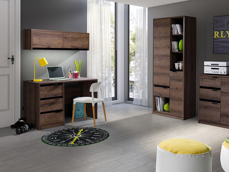 Desk Fivelbo 100 (Monastery oak + Glossy black)