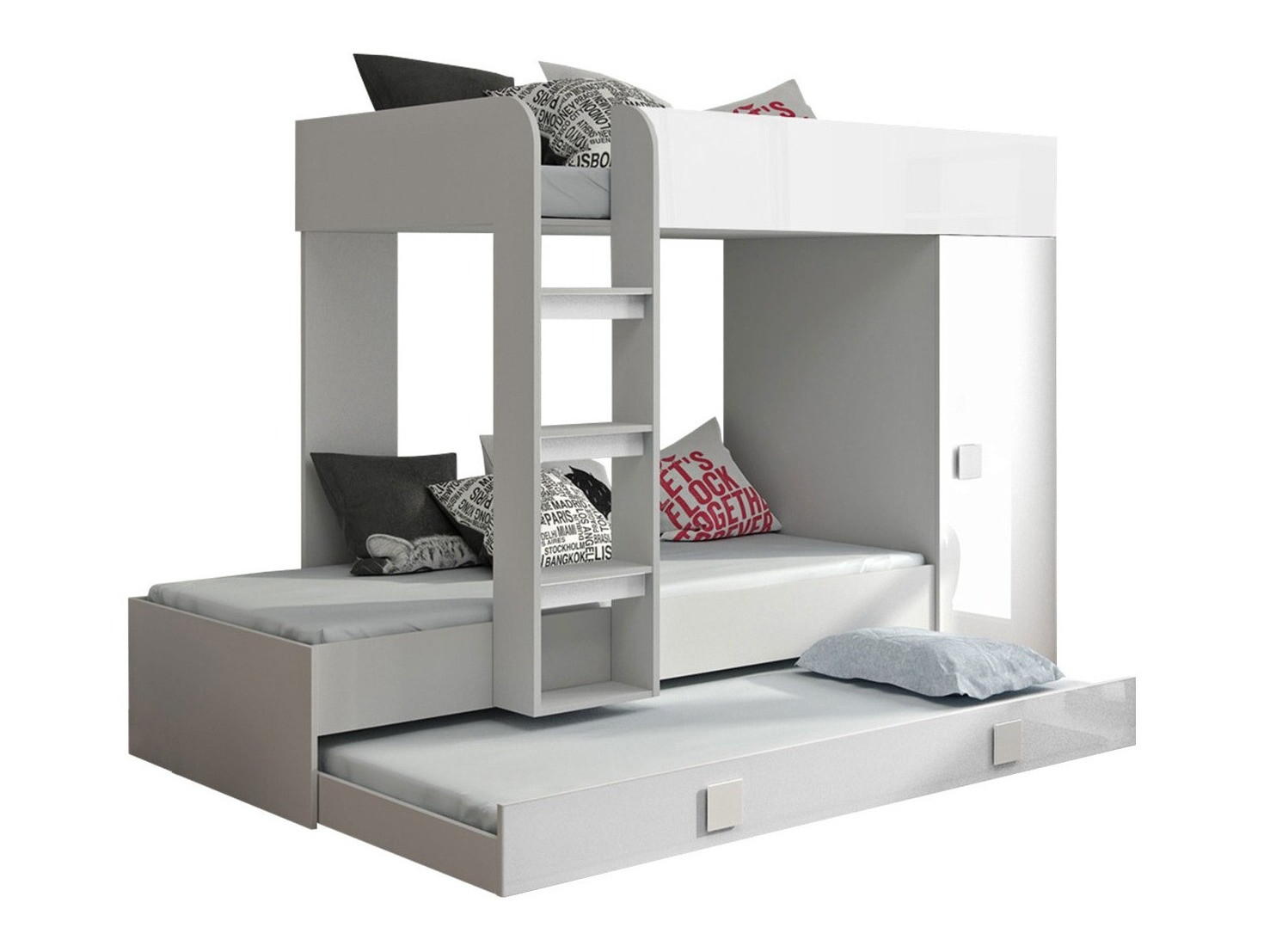 Bunk bed Hartford 191 (White + Glossy white)