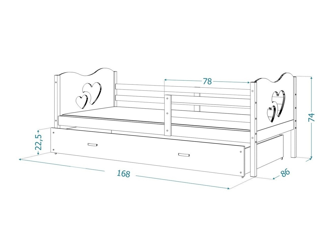 Bed Aurora 162 (Pine)