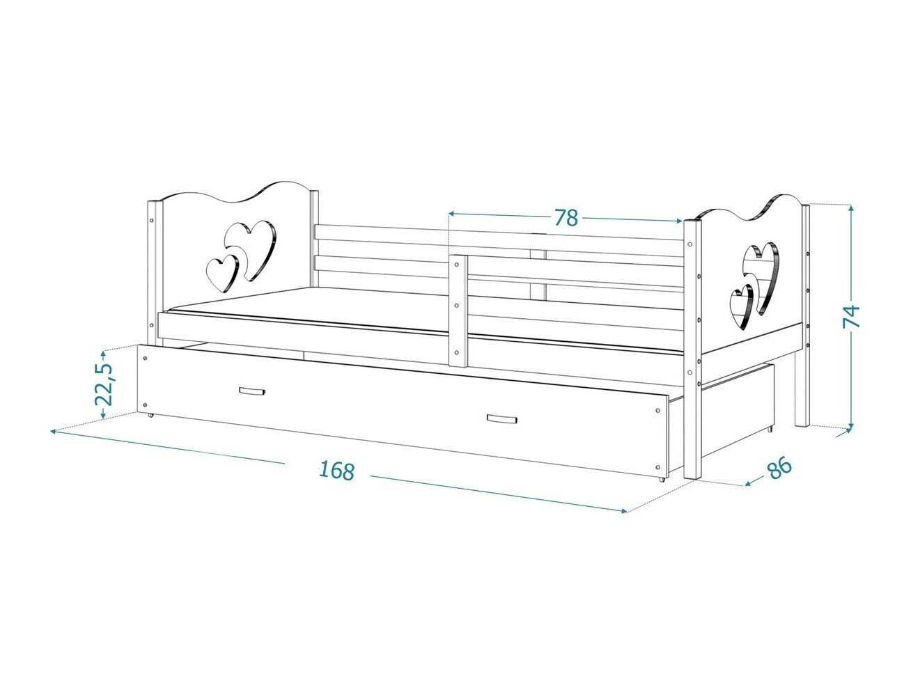 Bed Aurora 162 (White)