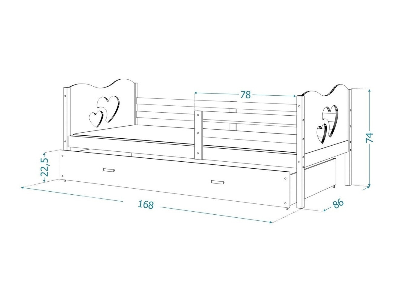 Bed Aurora 162 (White)