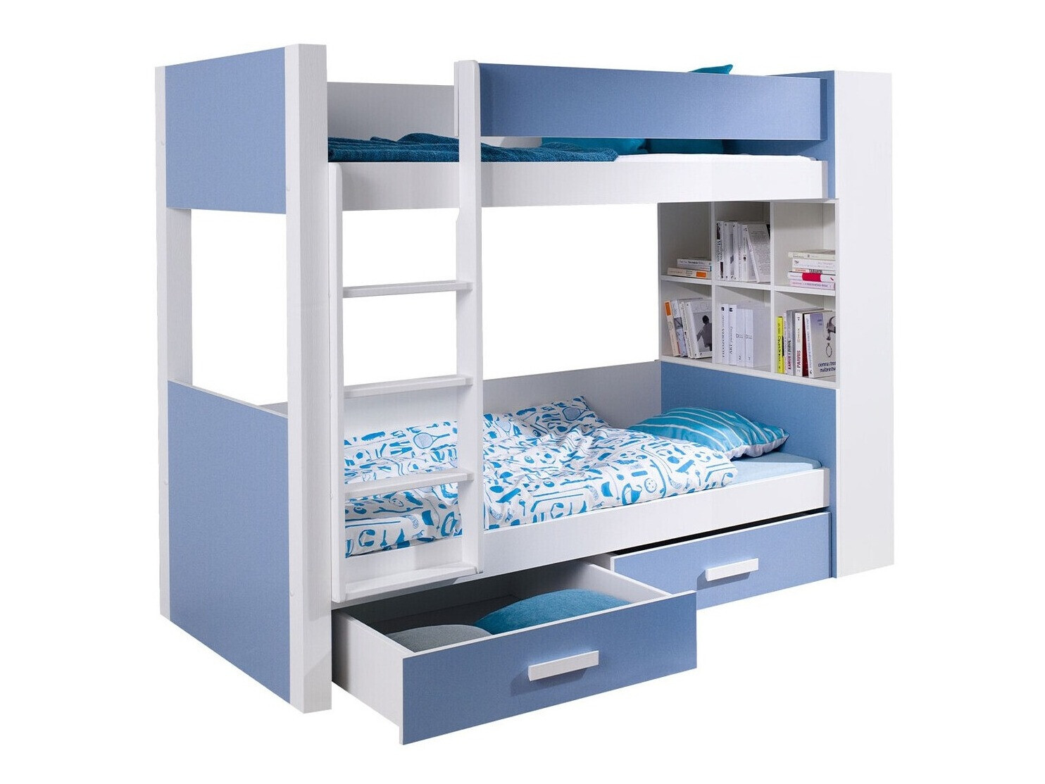 Bunk bed Henderson 141 (White + Blue)