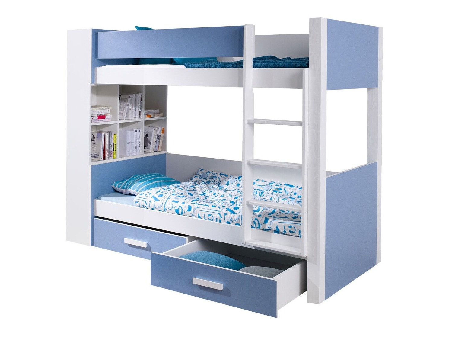 Bunk bed Henderson 141 (White + Blue)
