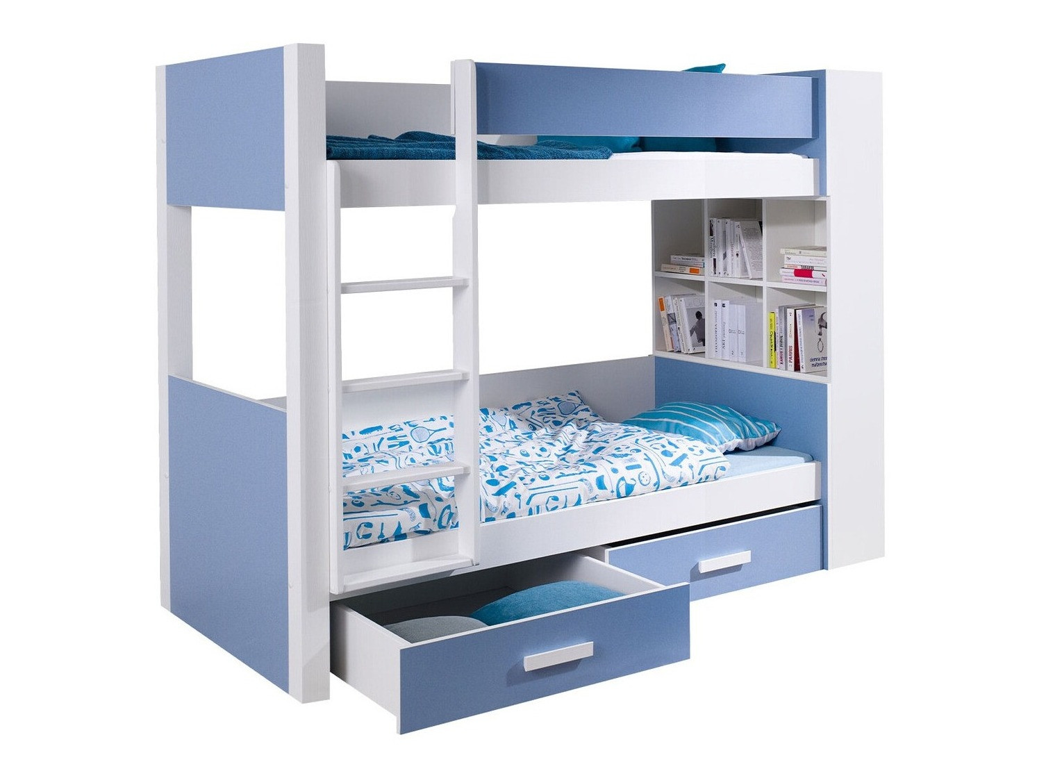 Bunk bed Henderson 142 (White + Blue)