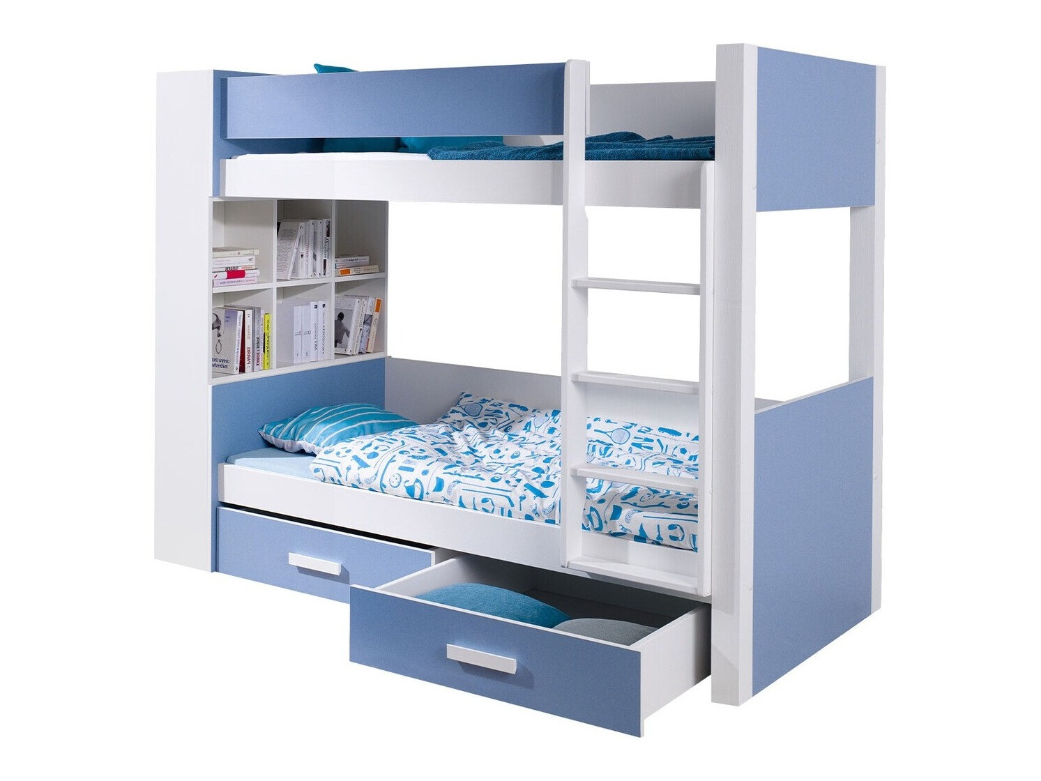 Bunk bed Henderson 142 (White + Blue)