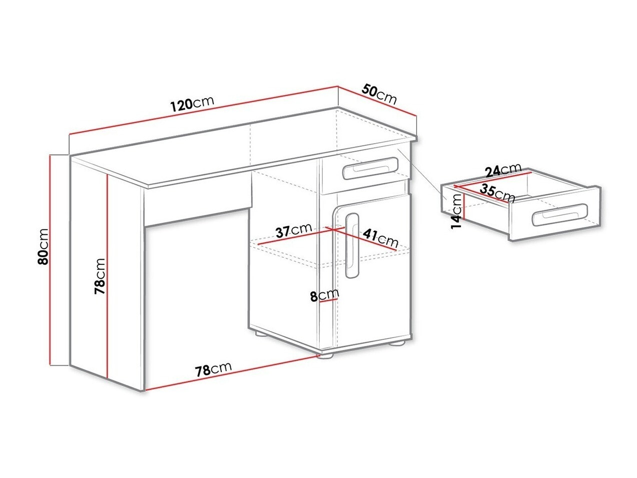 Desk Aviseve 100 (Anthracite + White)