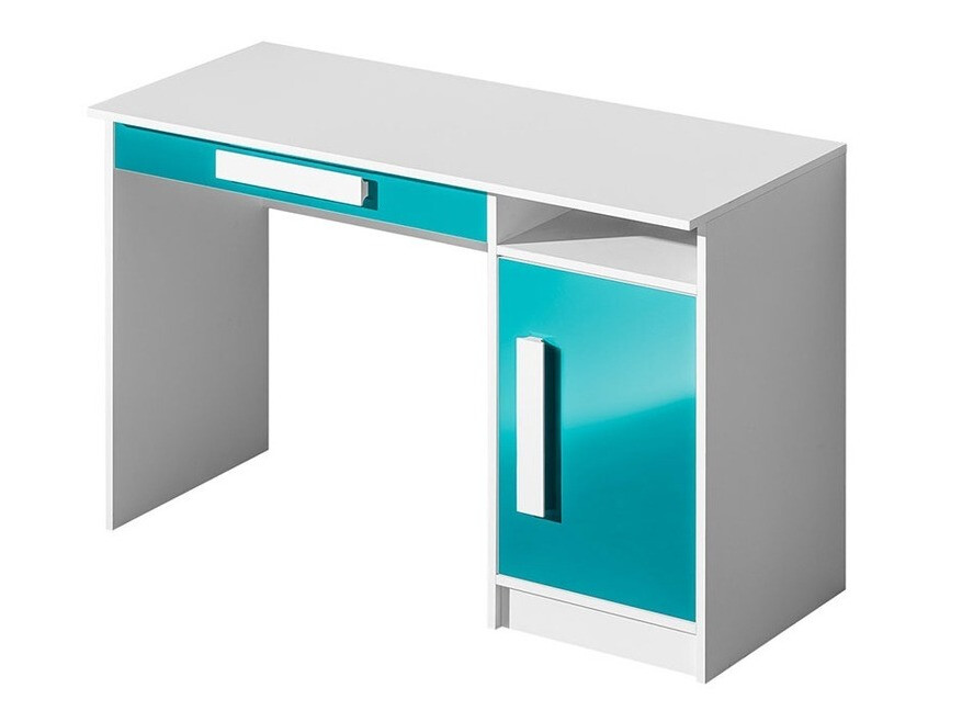 Desk Merevari 100 (White + Glossy Turquoise)