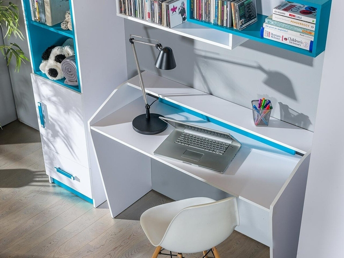 Desk Sorviru 100 (White + Turquoise)
