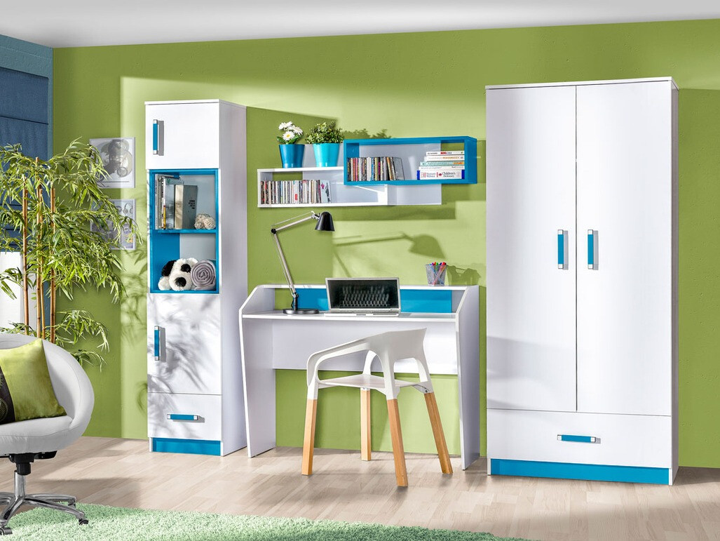 Desk Sorviru 100 (White + Turquoise)