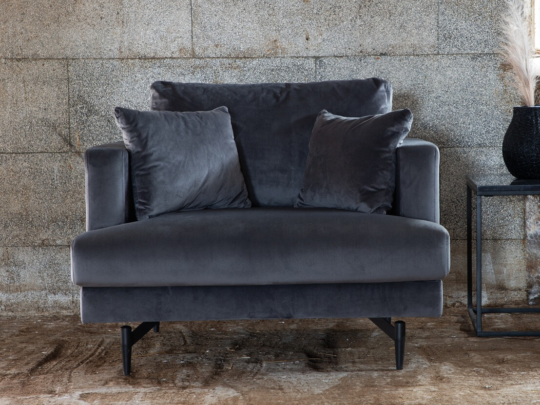 Armchair Dallas 1703 (Dark grey + Black)