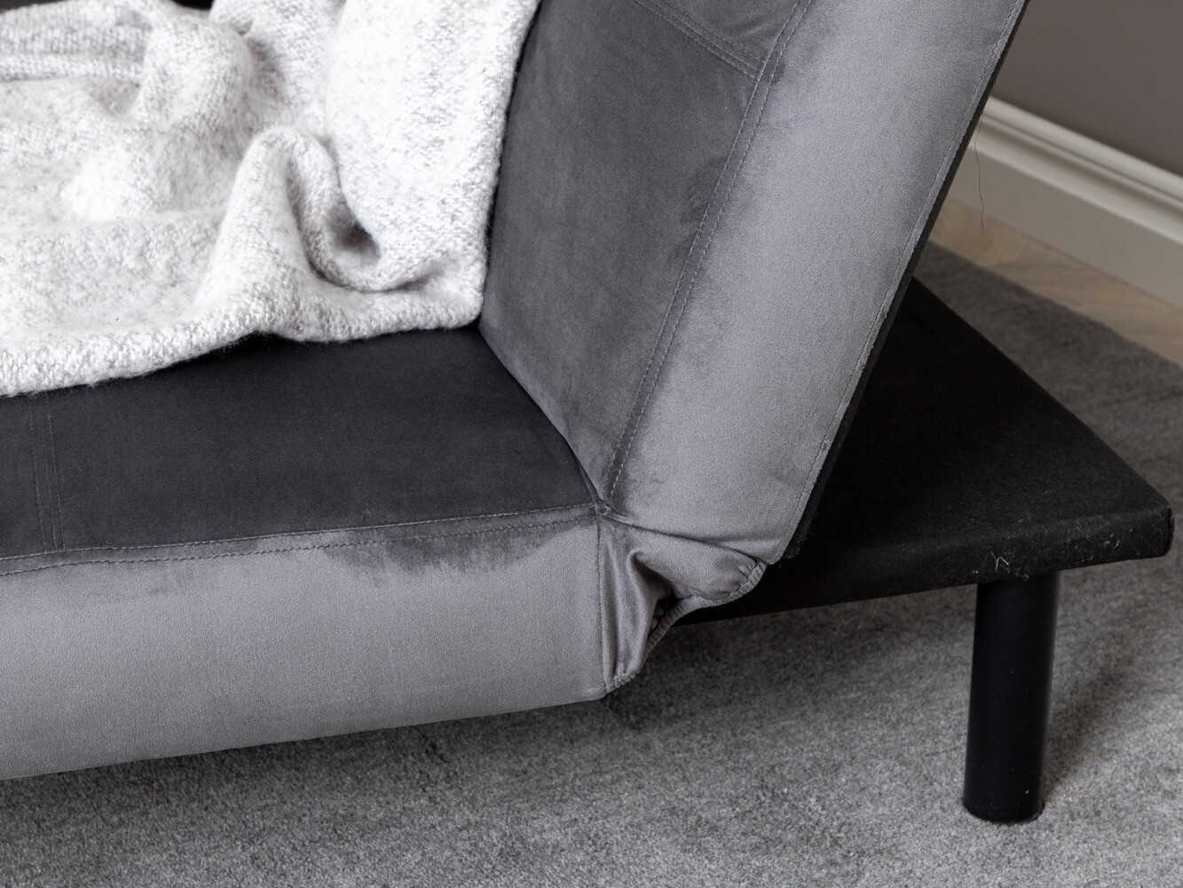 Sofa bed Dallas 1710 (Dark grey + Black)