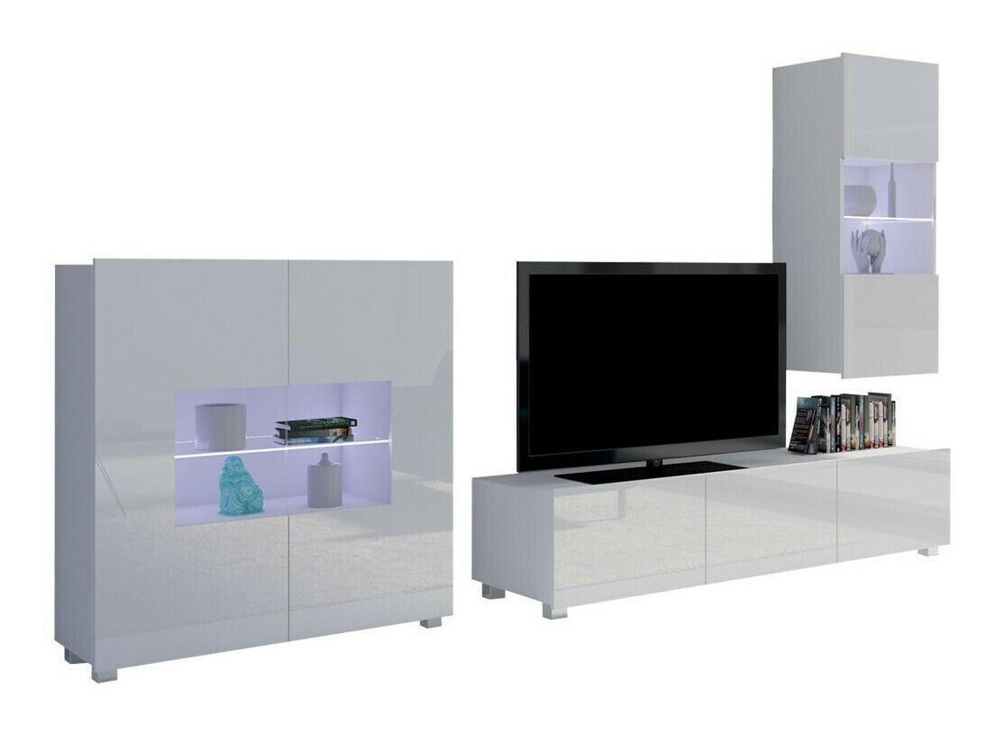 Living room set Remus VII (White + Glossy white)