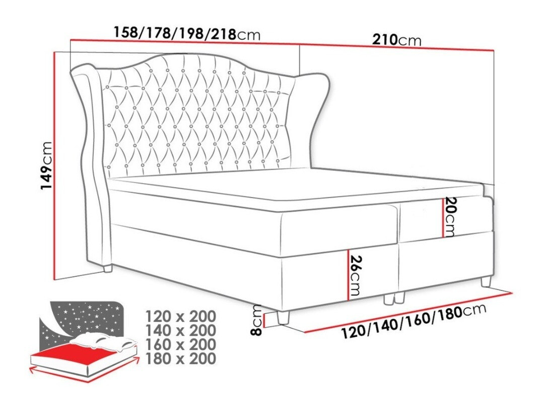 Continental bed Poeta (Kronos 19)
