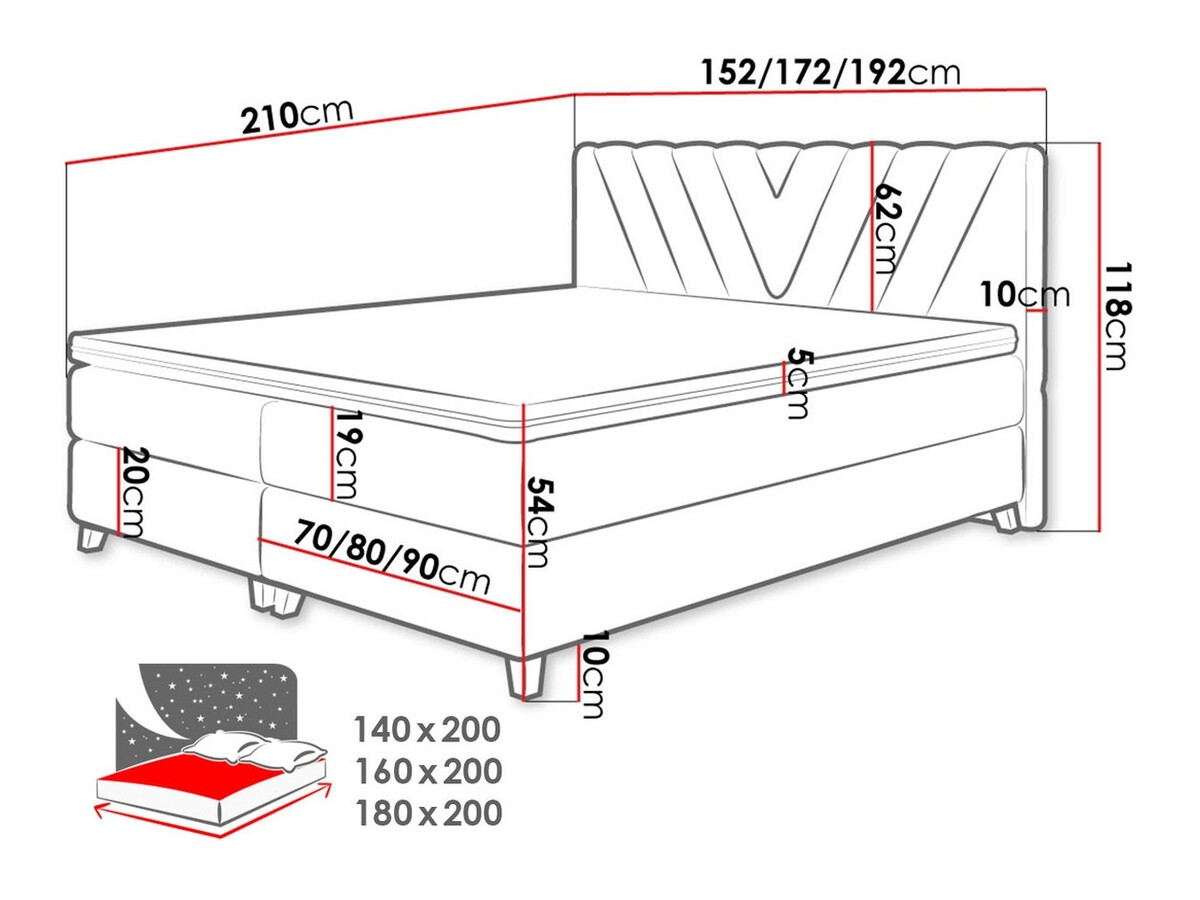 Continental bed ComfiDream Solra (Fresh 01)