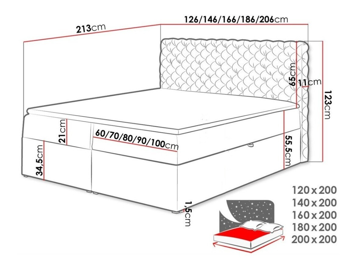Continental bed Lac (Magic Velvet 2225)