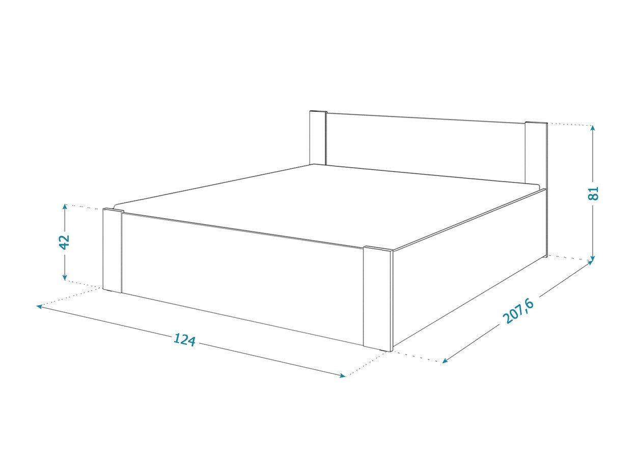 Bed Aurora 154 (White + Pine)