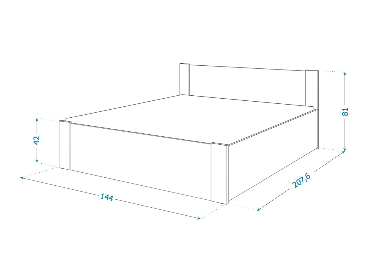 Bed Aurora 154 (White + Pine)