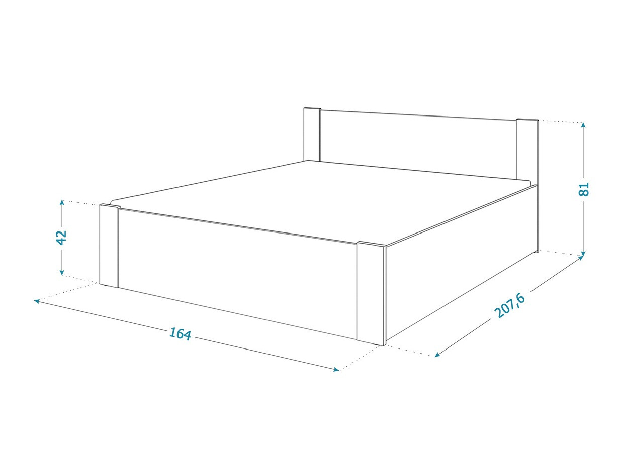 Bed Aurora 154 (White + Pine)