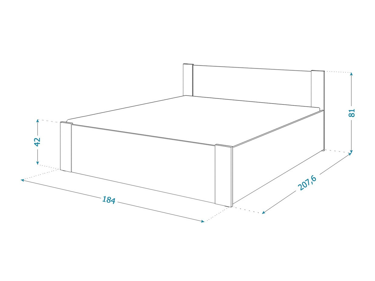 Bed Aurora 154 (White + Pine)