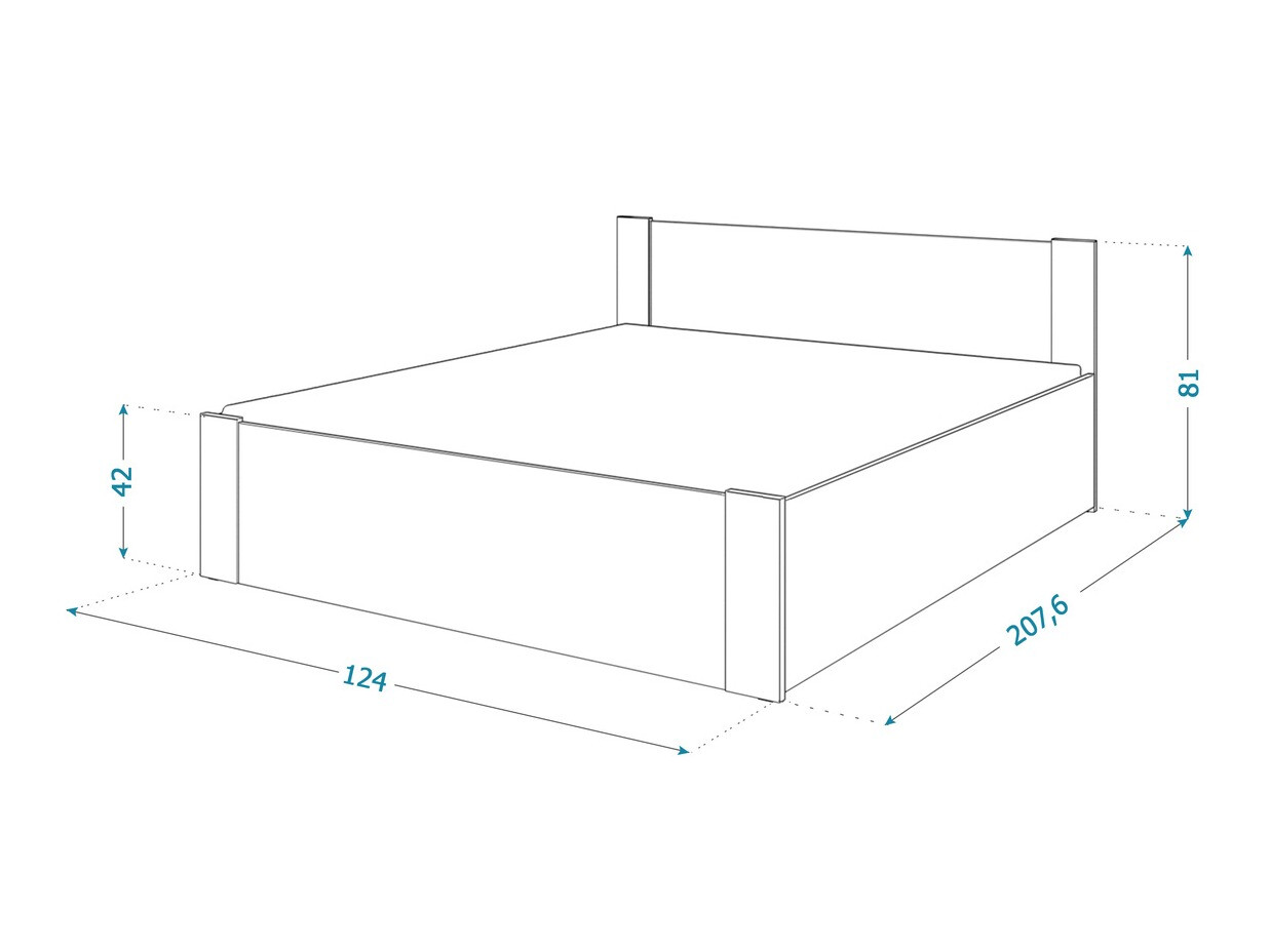 Bed Aurora 155 (White + Pine)