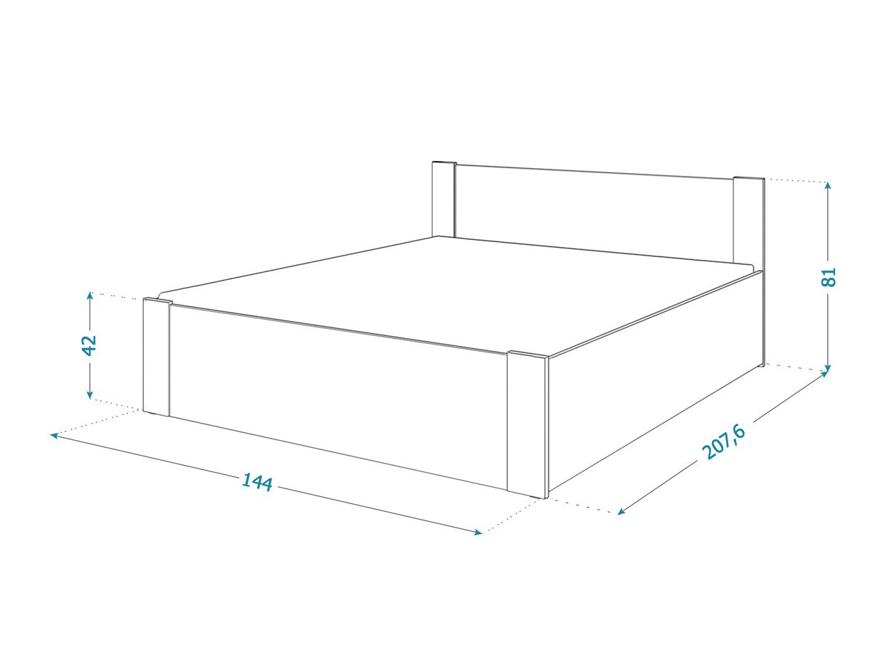 Bed Aurora 155 (White + Pine)