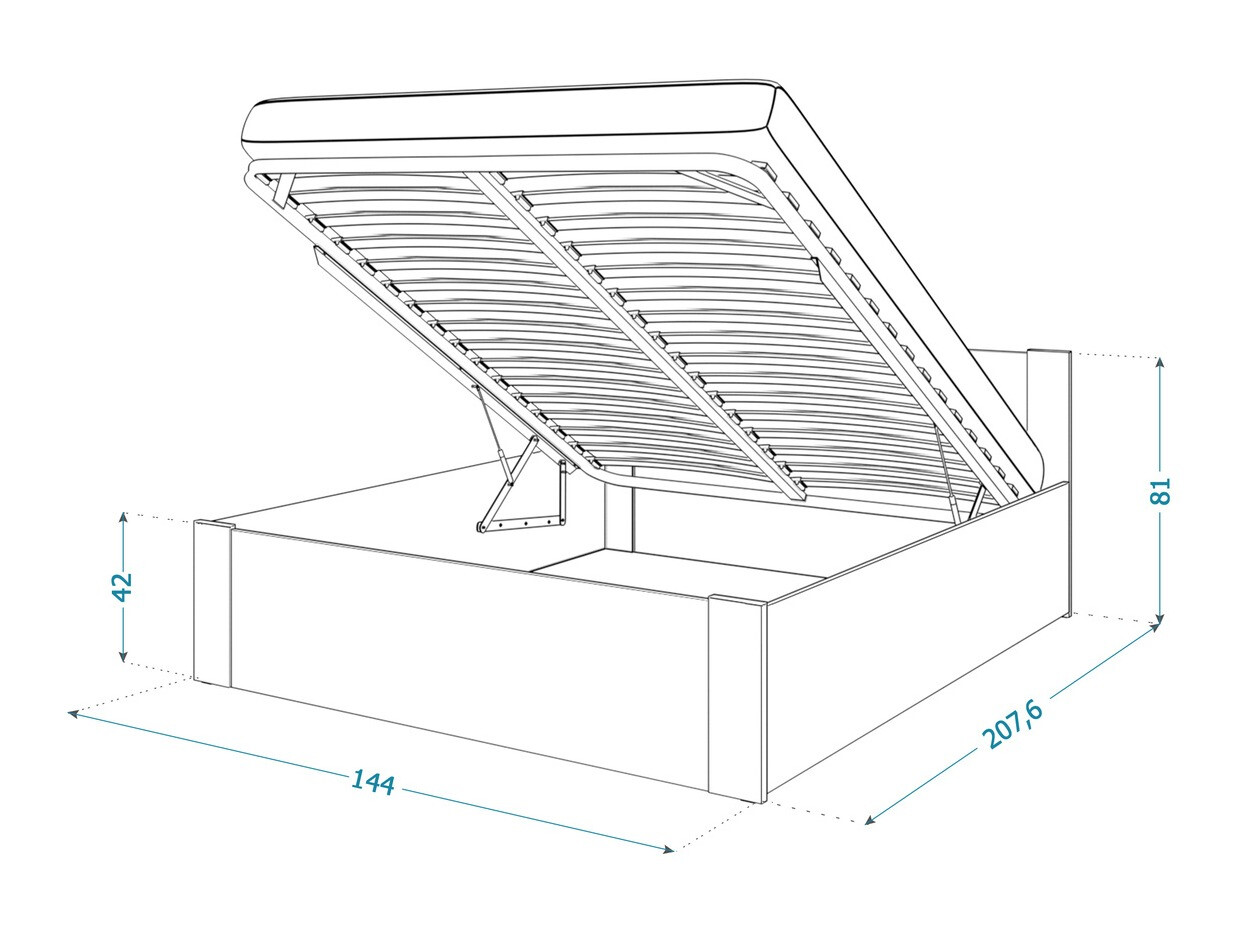 Bed Aurora 155 (White + Pine)