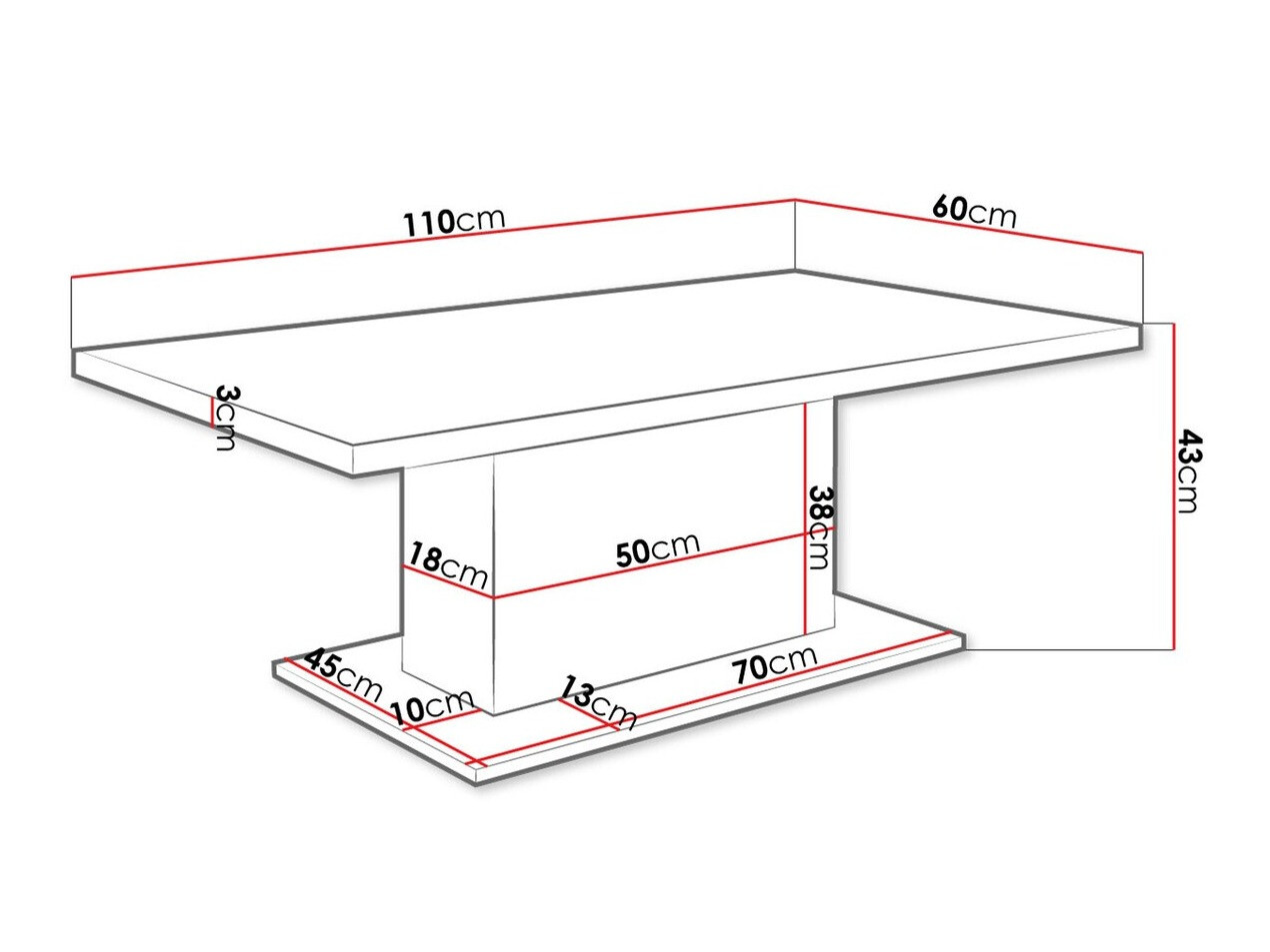 Coffee table Tucson 148 (White)