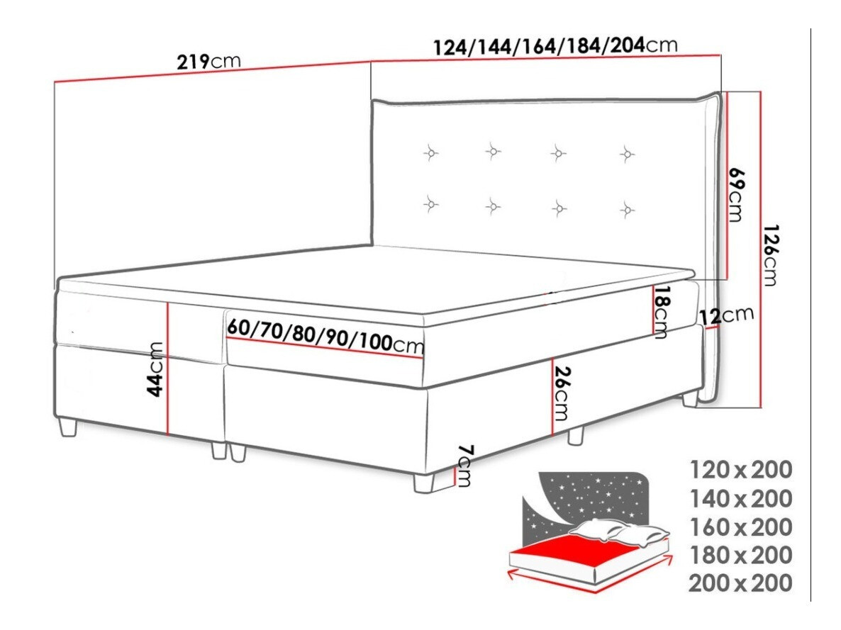Continental bed Titulus (Uttario Velvet 2979)